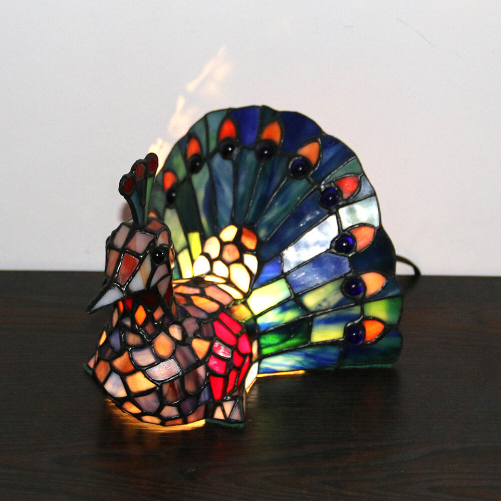 Tiffany Creative Animal Stained Glass 1-Light Table Lamp