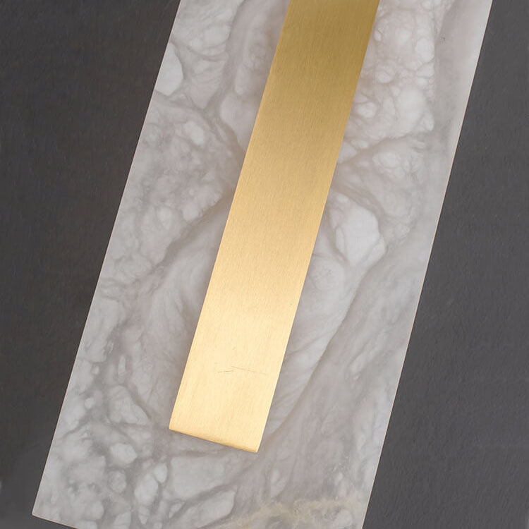 Light Luxury Brass Marble Oval Square LED Wall Sconce