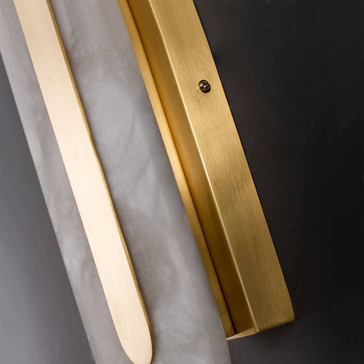 Light Luxury Brass Marble Oval Square LED Wall Sconce