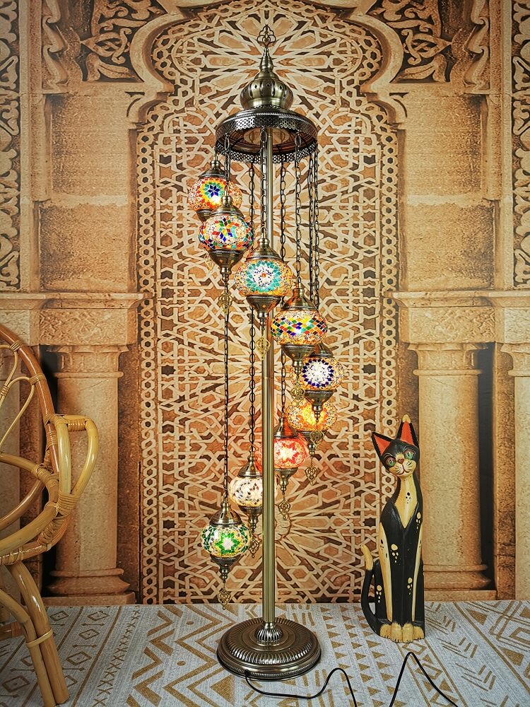 Vintage Multicolor 9-Light Floor Lamp