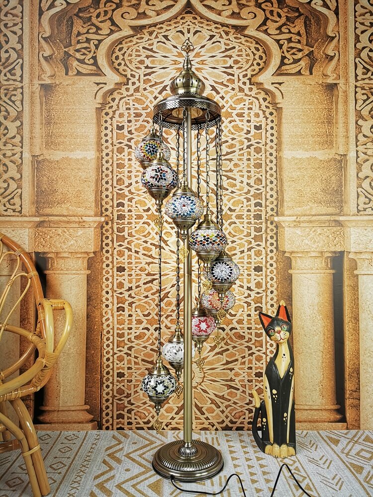Vintage Multicolor 9-Light Floor Lamp