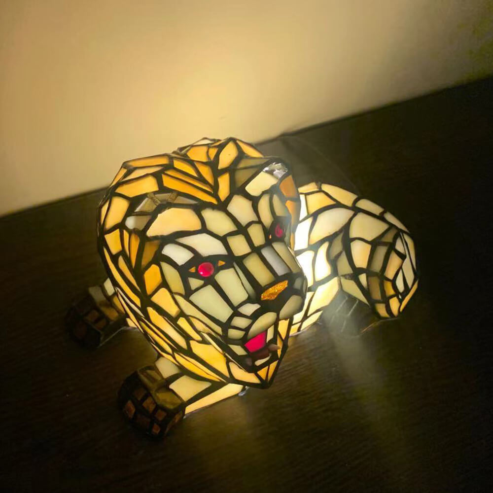 Tiffany Creative Animal Stained Glass 1-Light Table Lamp