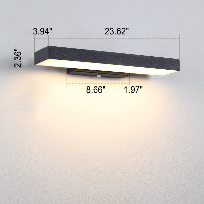 Modern Minimalist Rectangular Flat LED Sensor Wall Sconce