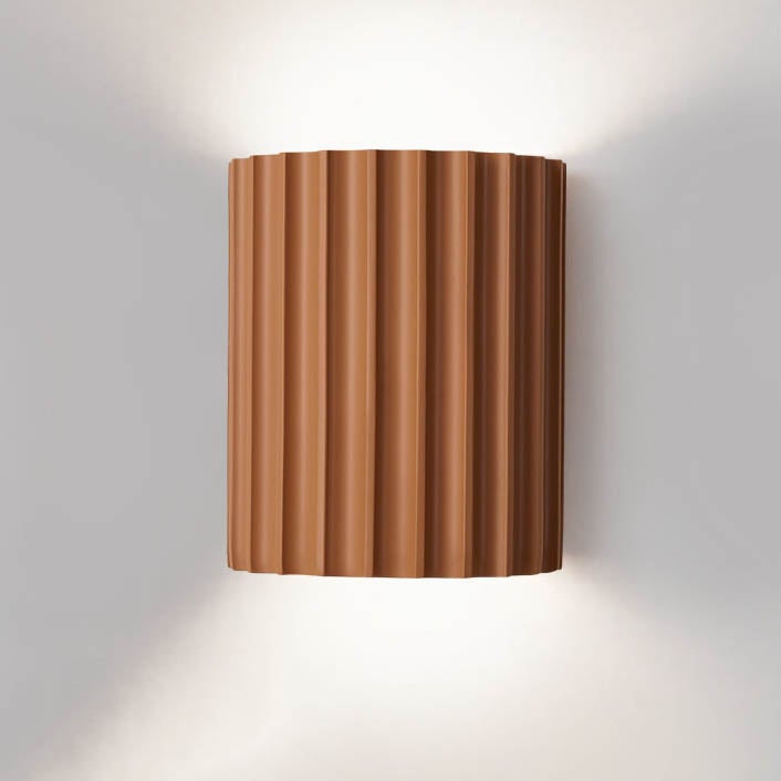 Macaron Resin Striped Half Cylinder 1-Light Wall Sconce