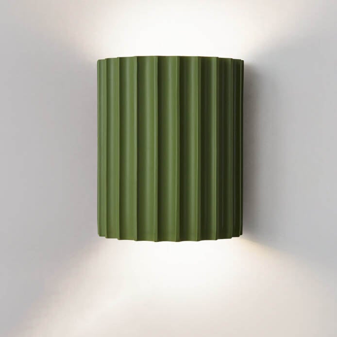 Macaron Resin Striped Half Cylinder 1-Light Wall Sconce