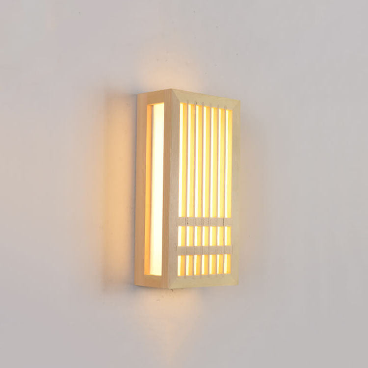 Modern Minimalist Solid Wood Acrylic Rectangular Wall Sconce