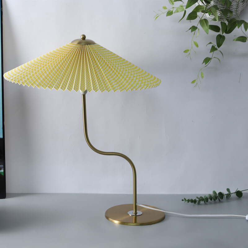 Retro Pleated Umbrella Shaped 1-Light Decorative Table Lamp
