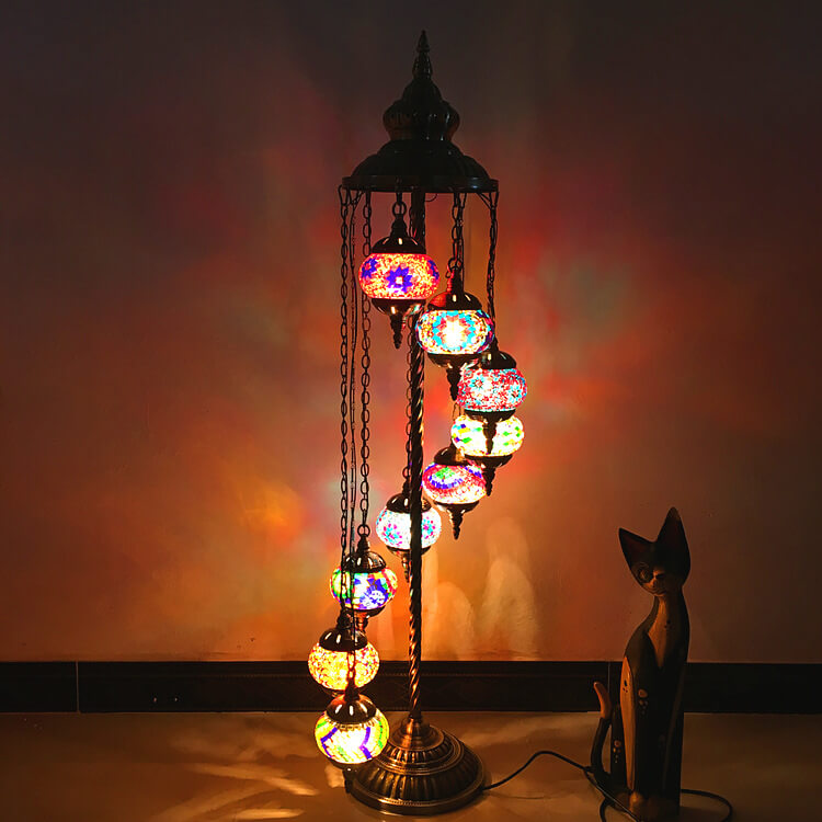 Vintage Multicolor 9-Light Floor Lamp