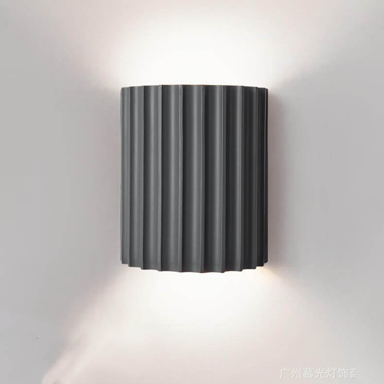 Macaron Resin Striped Half Cylinder 1-Light Wall Sconce
