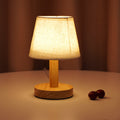 Vintage Linen Drum Shade LED Table Lamp, 1-Light Table Lamp