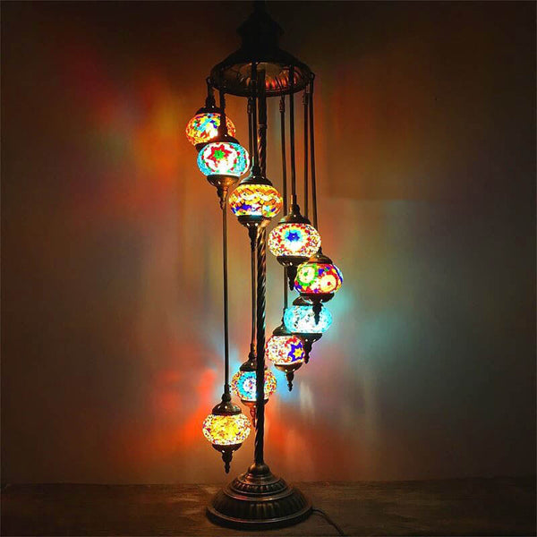 Vintage Multicolor 9-Light Floor Lamp