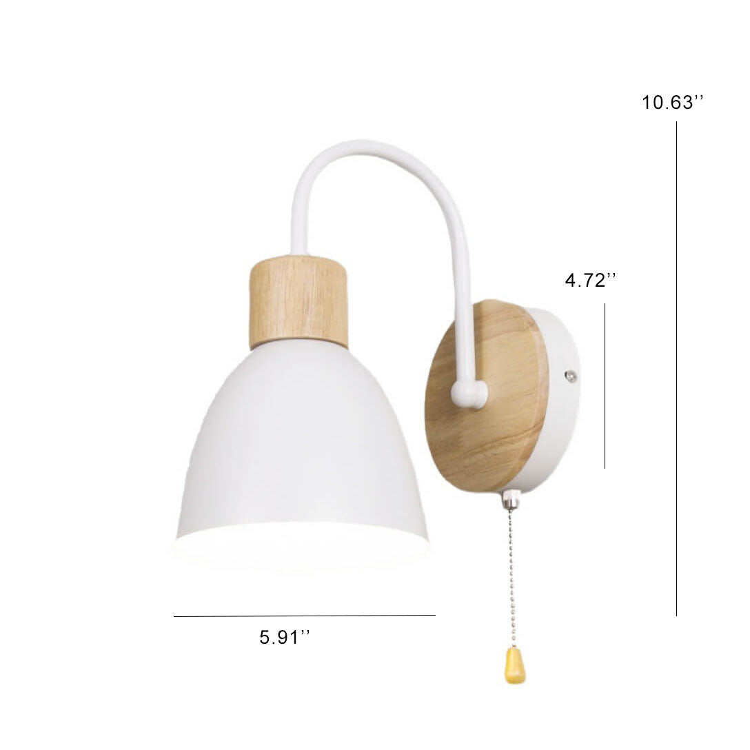 Nordic Macaron 1-Light Zipper Switch Wall Sconce
