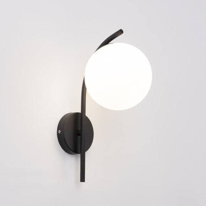 Nordic Arc Glass Globe 1-Light Wall Sconce