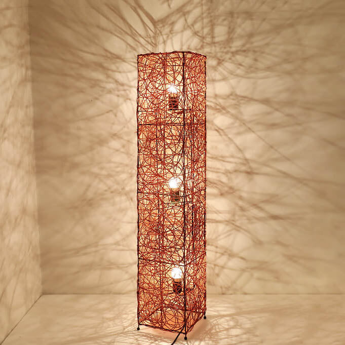 Sleek Modern Bamboo 3-Light Floor Lamp