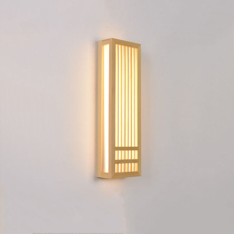 Modern Minimalist Solid Wood Acrylic Rectangular Wall Sconce