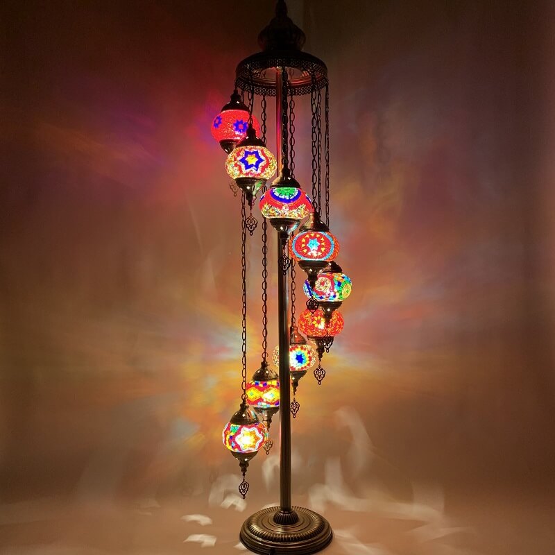 Vintage Multicolor 9-Light Floor Lamp