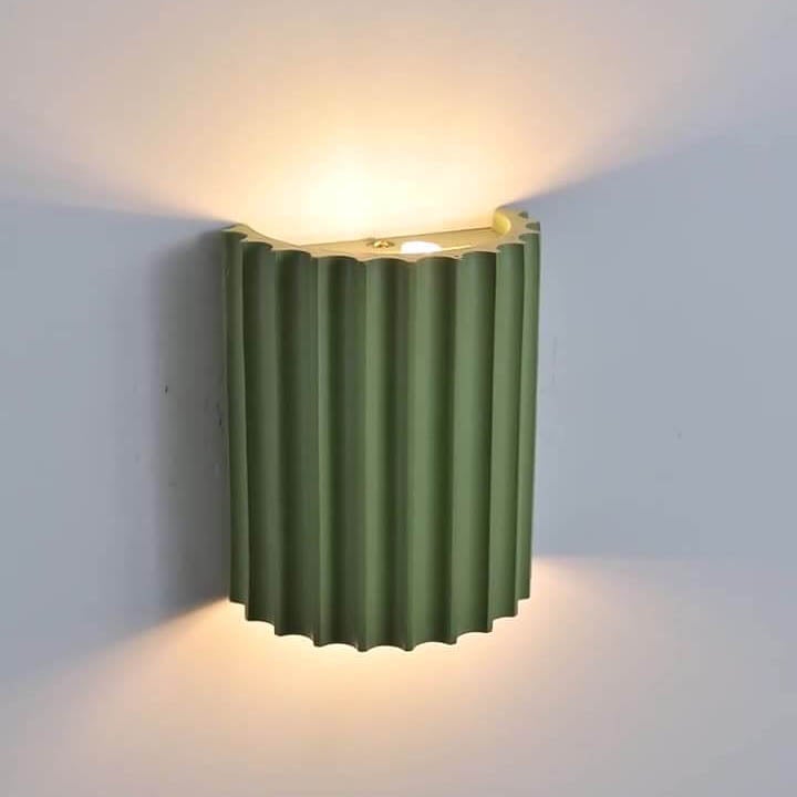 Macaron Resin Striped Half Cylinder 1-Light Wall Sconce