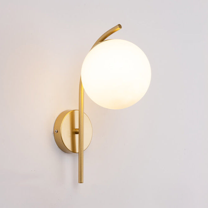 Nordic Arc Glass Globe 1-Light Wall Sconce