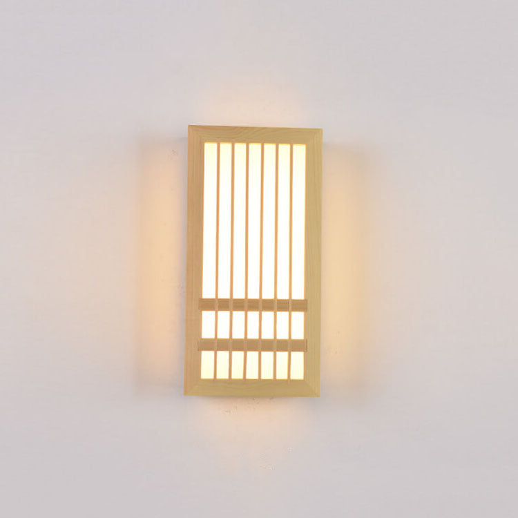 Modern Minimalist Solid Wood Acrylic Rectangular Wall Sconce