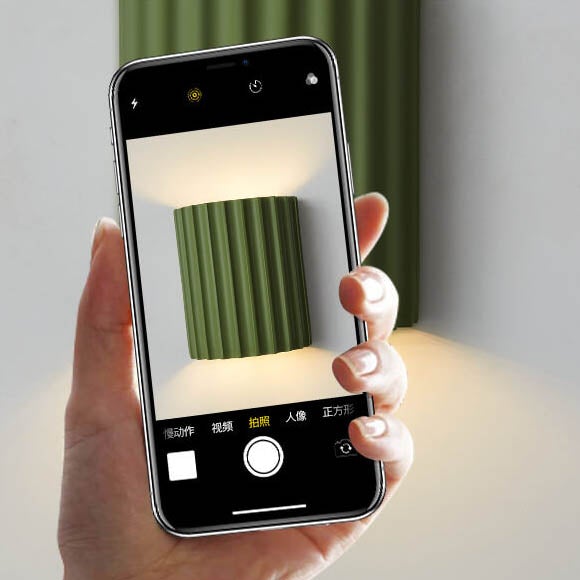 Macaron Resin Striped Half Cylinder 1-Light Wall Sconce