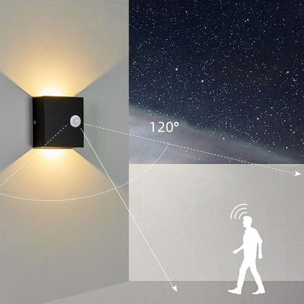 Modern Simple Square LED Body Sensor Wall Sconce