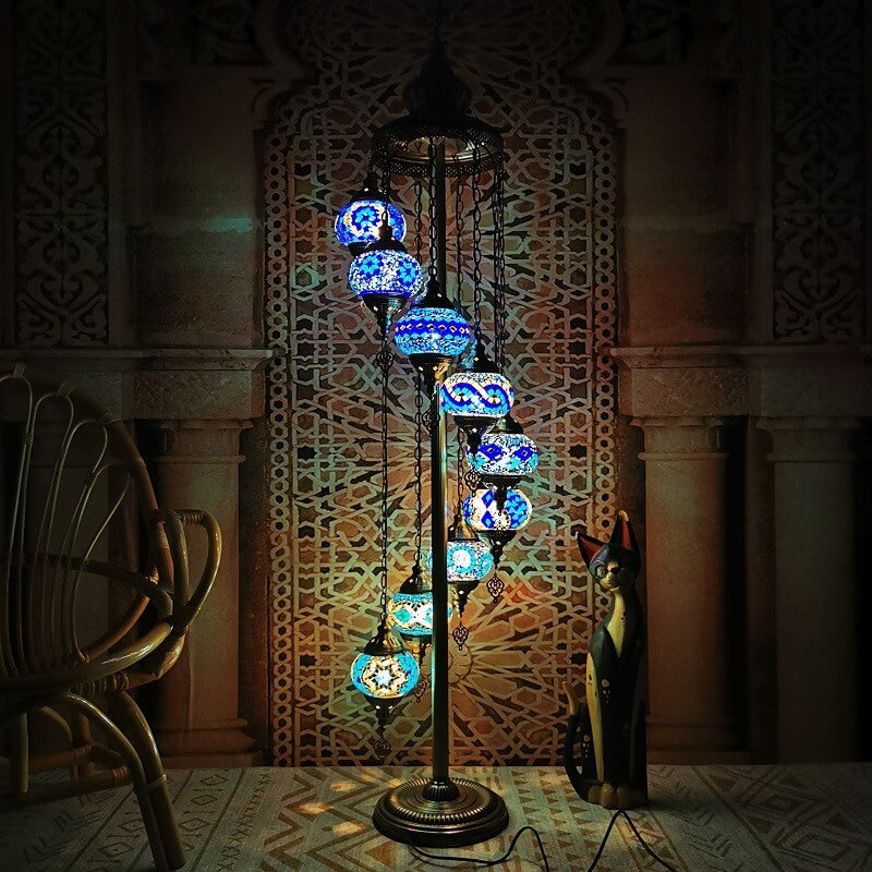 Vintage Multicolor 9-Light Floor Lamp
