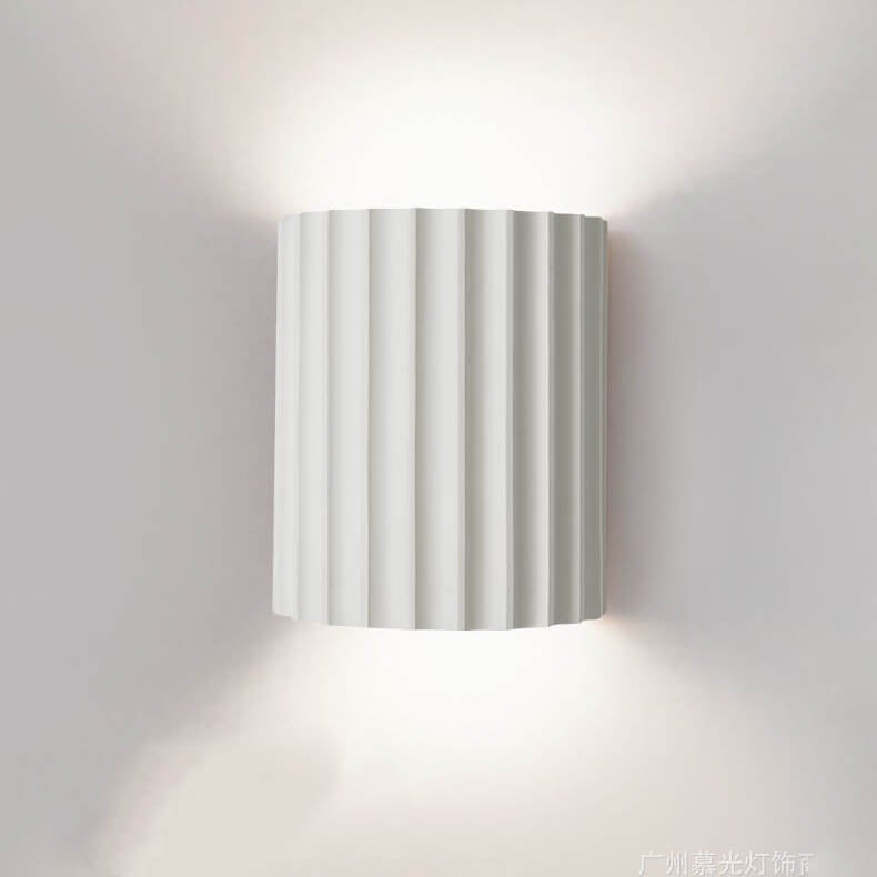 Macaron Resin Striped Half Cylinder 1-Light Wall Sconce