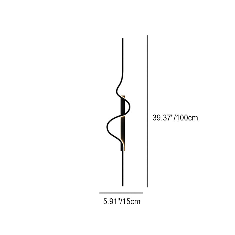 Modern Minimalist Long Wave Design Aluminum LED Wall Sconce
