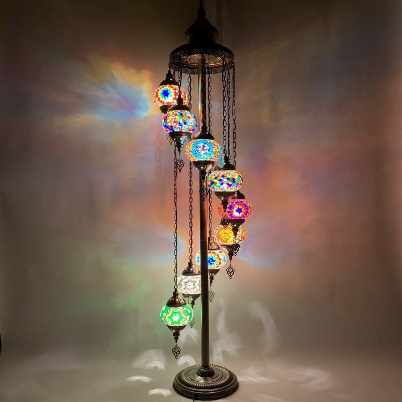 Vintage Multicolor 9-Light Floor Lamp