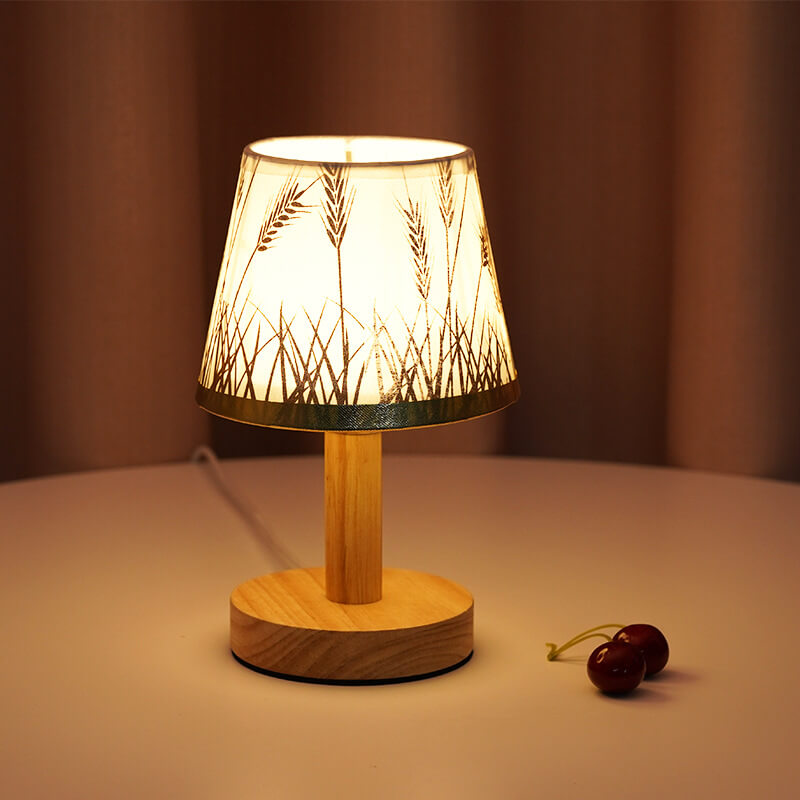 Vintage Linen Drum Shade LED Table Lamp, 1-Light Table Lamp