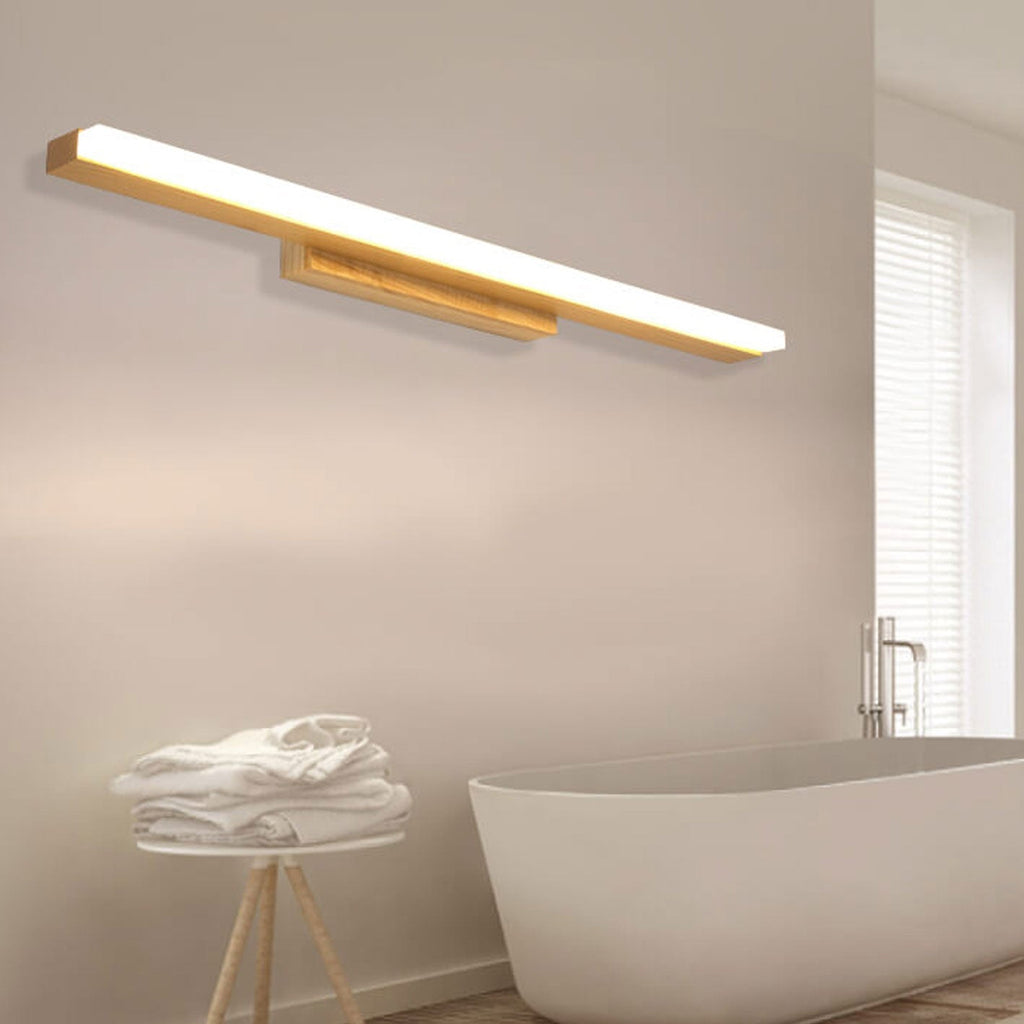 Nordic Minimalist Log Strip Vanity Light LED Wall Sconce