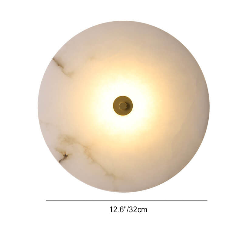 Contemporary Luxury Round Marble Iron LED Wall Sconce