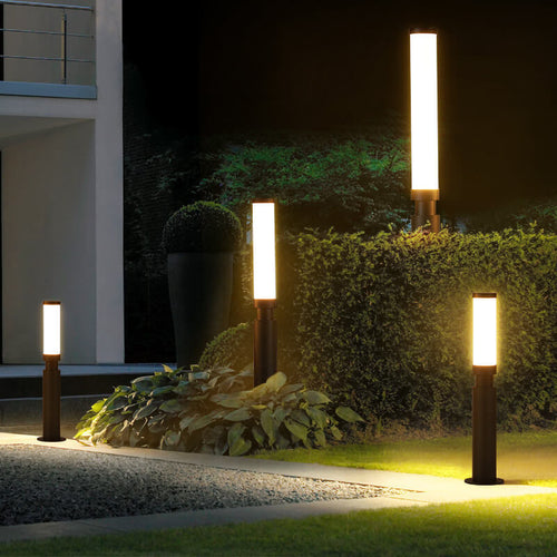 Chic Modern Black Outdoor Stake Light