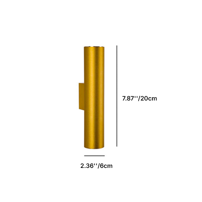 Modern Minimalist Round Aluminum Cylindrical Wall Sconce