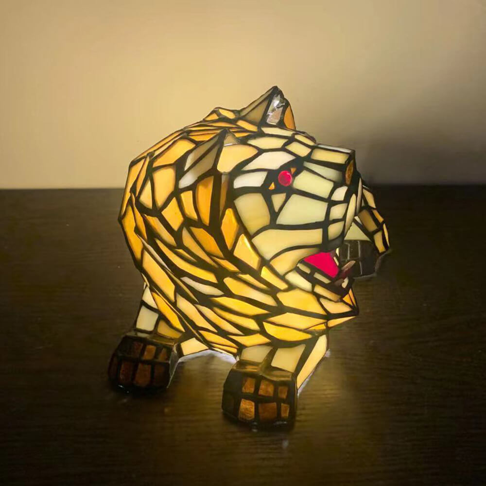 Tiffany Creative Animal Stained Glass 1-Light Table Lamp
