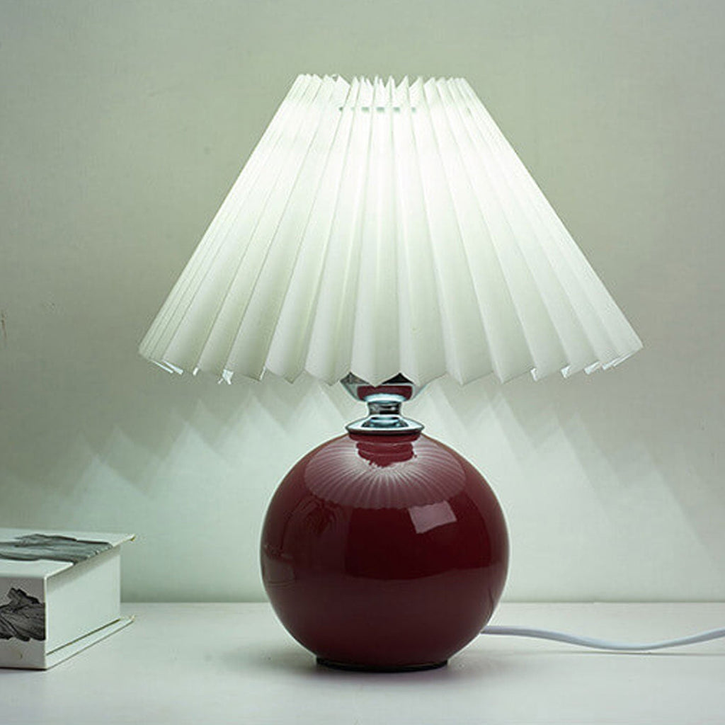 Nordic Minimalist Ceramic Pleated 1-Light Table Lamp