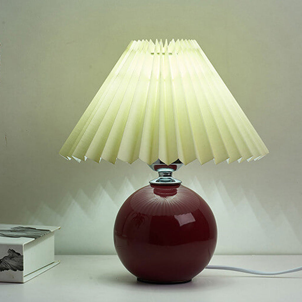 Nordic Minimalist Ceramic Pleated 1-Light Table Lamp