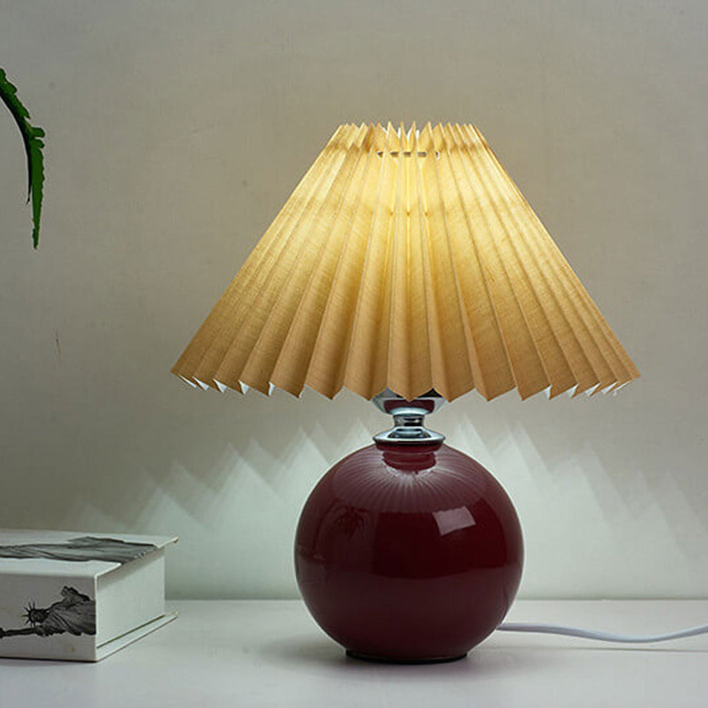 Nordic Minimalist Ceramic Pleated 1-Light Table Lamp