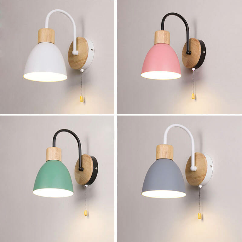 Nordic Macaron 1-Light Zipper Switch Wall Sconce