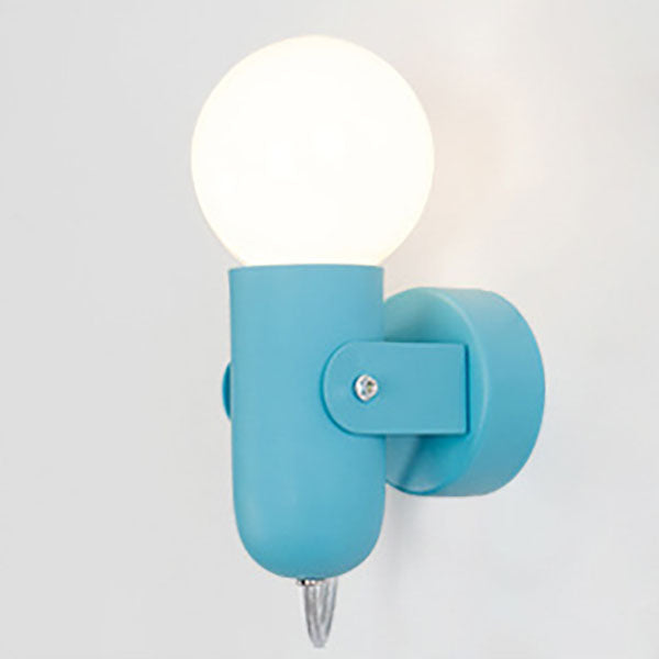 Nordic Creative Solid Color Round Head 1-Light Wall Sconce