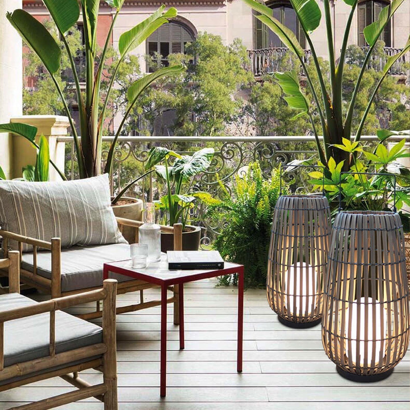 Modern Rattan Outdoor Stake Light