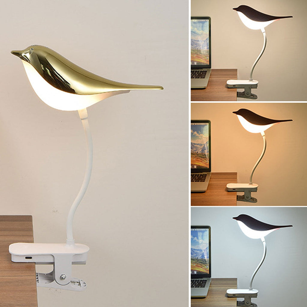 Nordic Creative Bird Clip USB Charging LED Night Table Lamp