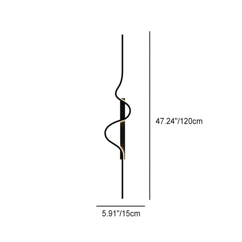 Modern Minimalist Long Wave Design Aluminum LED Wall Sconce