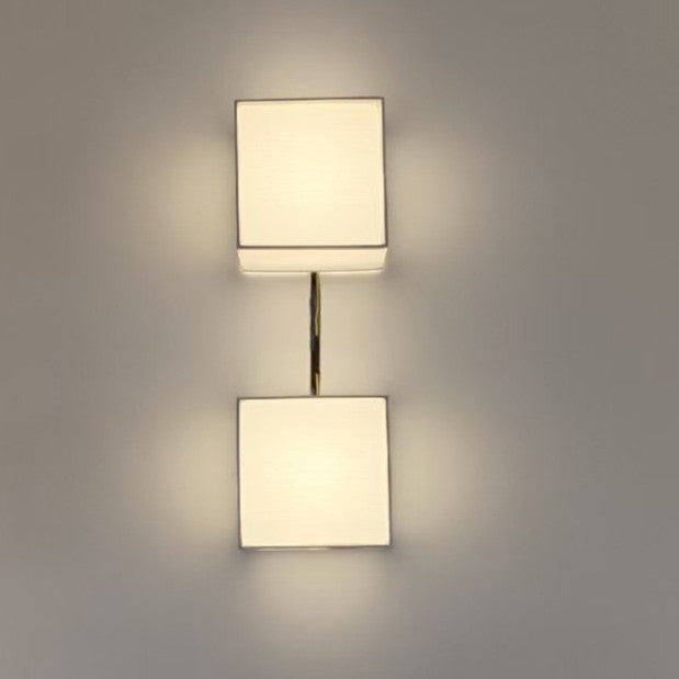 Traditional Japanese Square Fabric Shade LED Wall Sconce