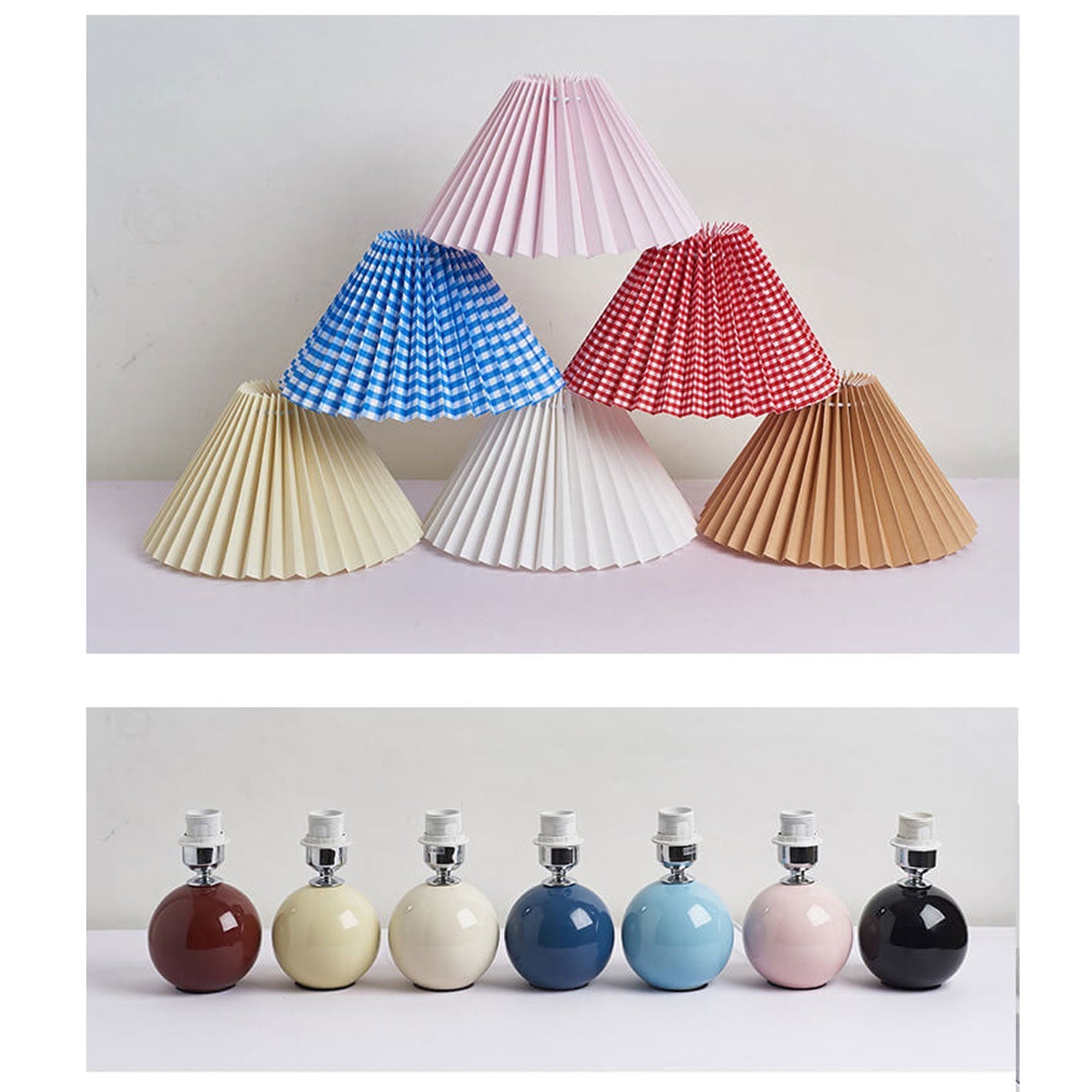 Nordic Minimalist Ceramic Pleated 1-Light Table Lamp