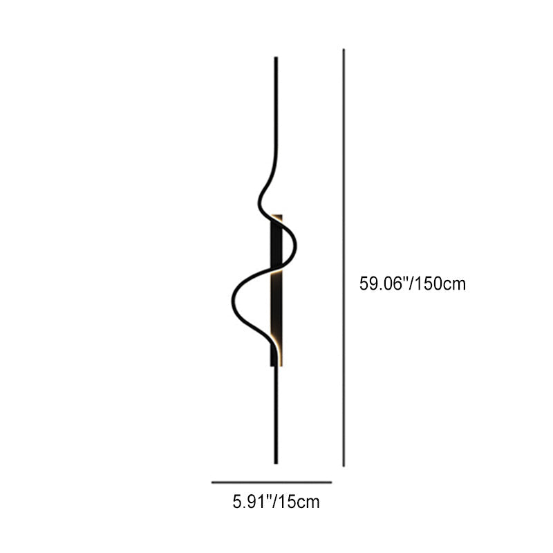 Modern Minimalist Long Wave Design Aluminum LED Wall Sconce