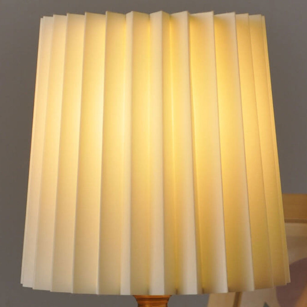 Elegant Vintage Korean Pleated Column Table Lamp Table Lamp