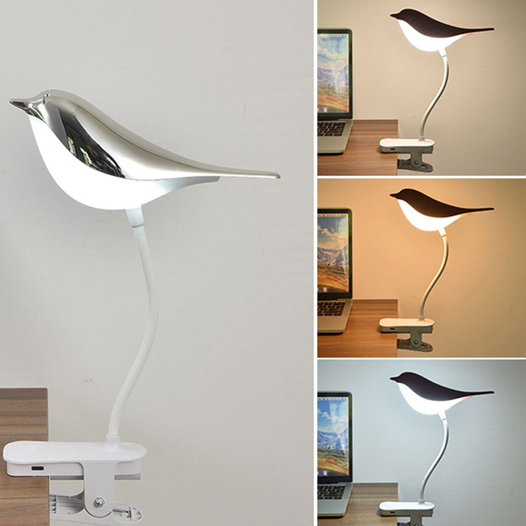 Nordic Creative Bird Clip USB Charging LED Night Table Lamp