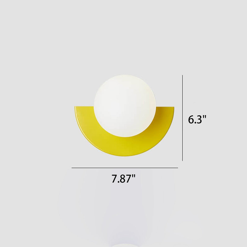 Modern Minimalist Colorful Spherical Glass Wall Sconce