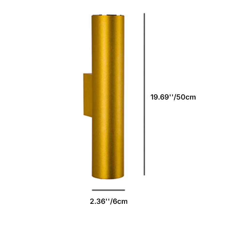 Modern Minimalist Round Aluminum Cylindrical Wall Sconce